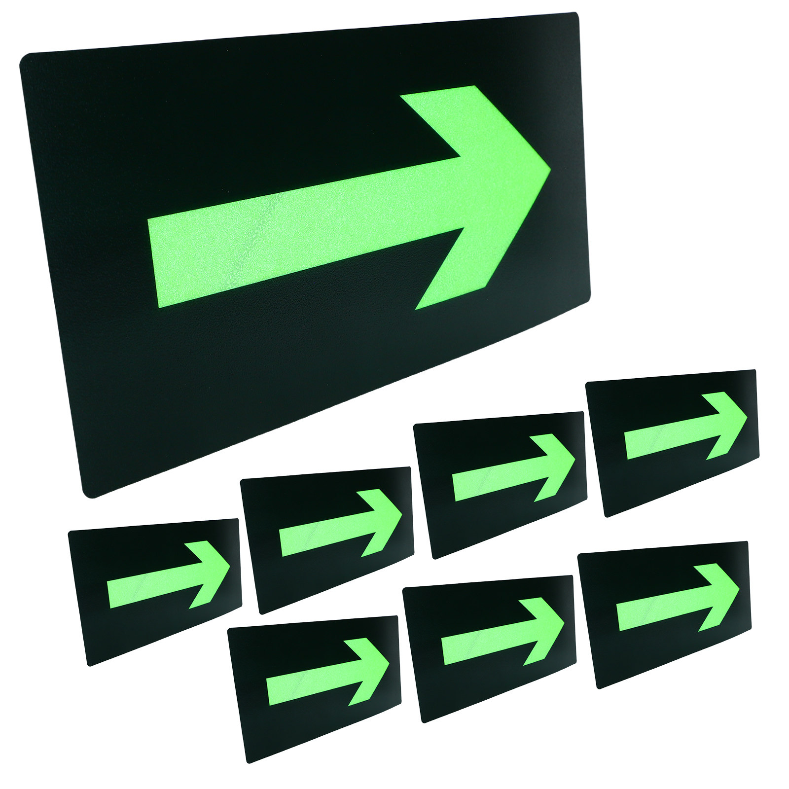 Emergency Exit Sign - 8Pcs Fire Evacuation Arrow Stickers Glow