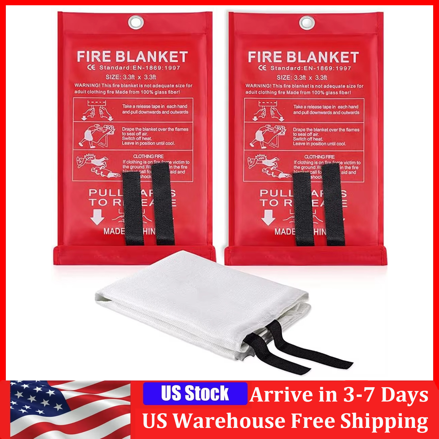 Fire Blanket Kitchen - 1M*1M Fire Blanket, Kitchen Escape, Fire