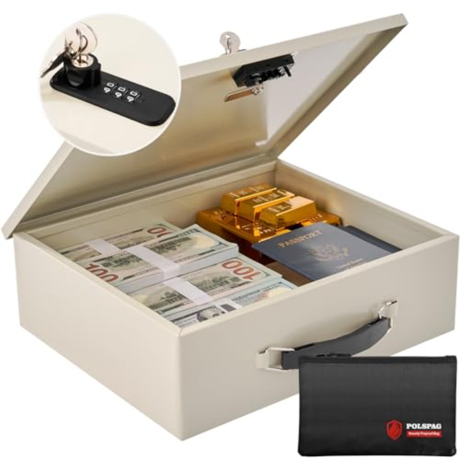 Fireproof Document Box with Ke - Fire Safe Document avaliação e preço
