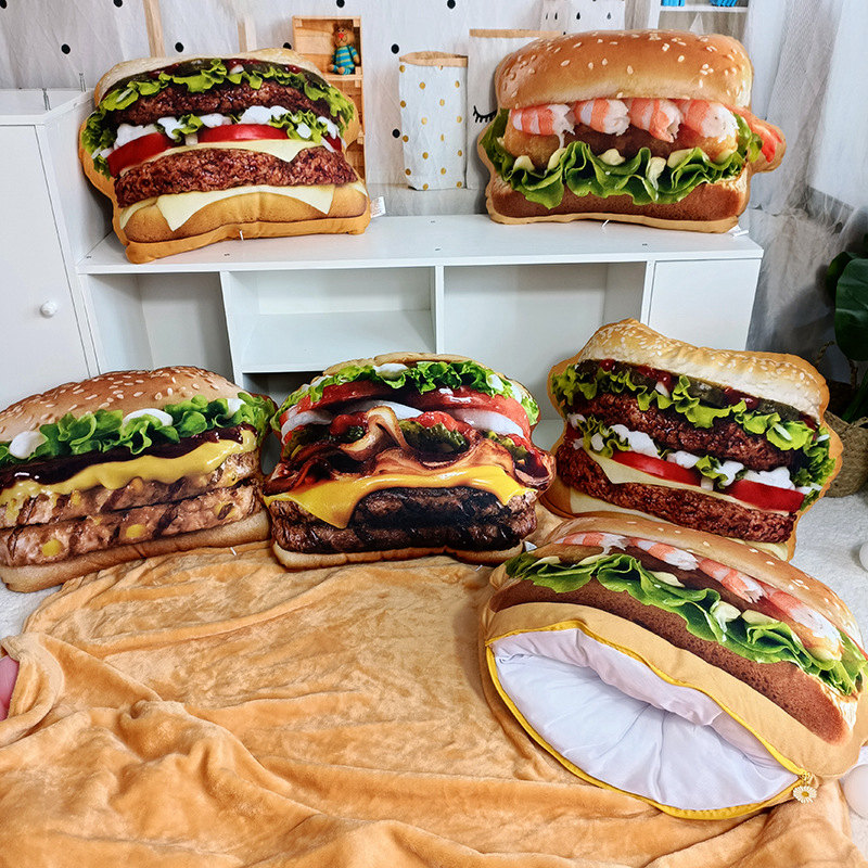 Lifelike Plush Hamburger Pillo - Fire Blanket Kitchen avaliação e preço