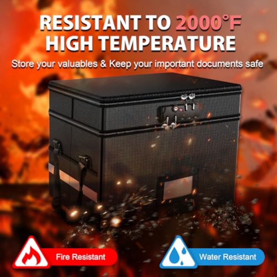 Fireproof Document Box with Lo - Fire Safe Document avaliação e preço