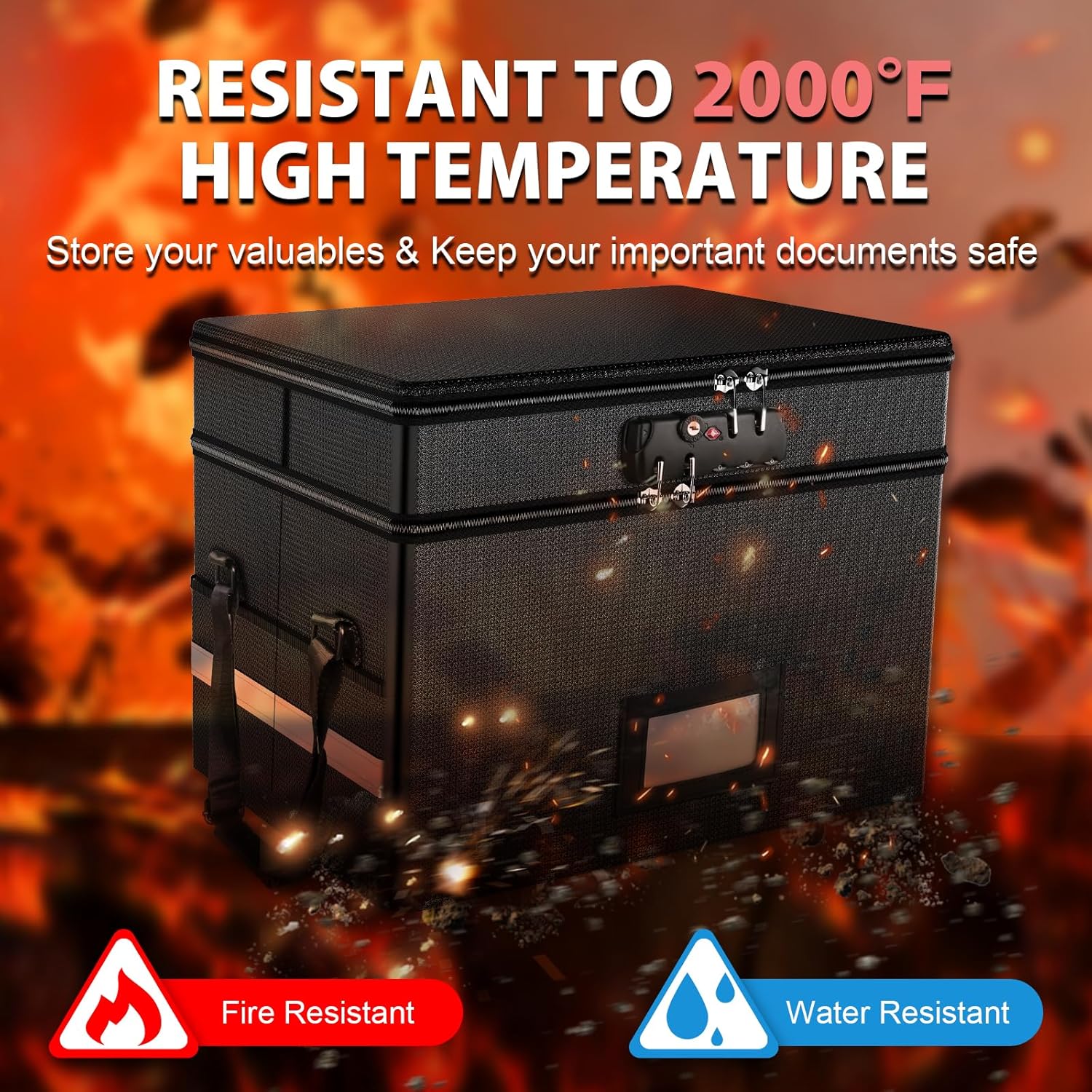 Fireproof Document Box with Lo - Fire Safe Document avaliação e preço