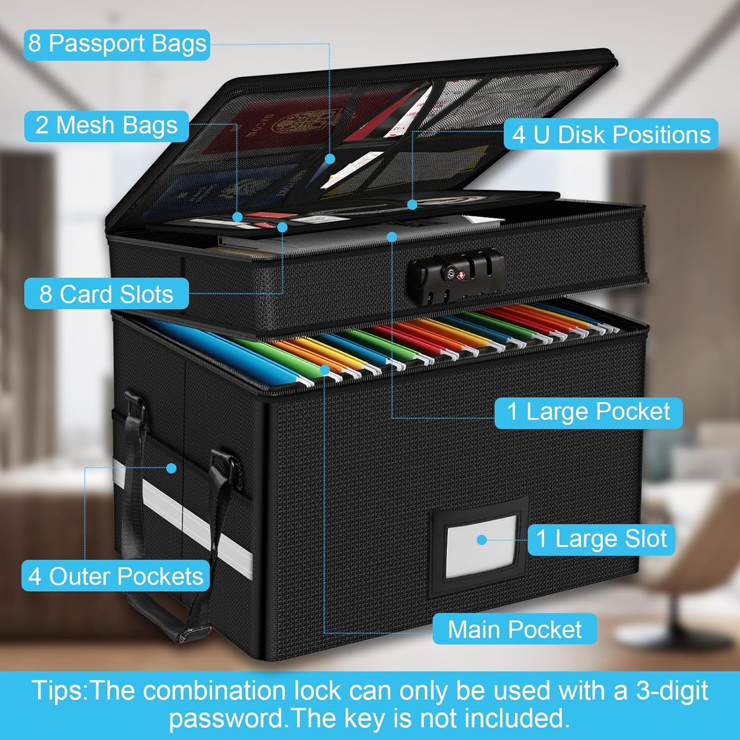 Fireproof Document Box with Lo - Fire Safe Document avaliação e preço