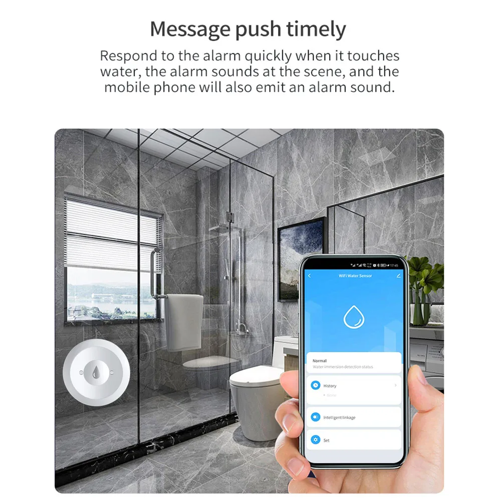 Haozee Tuya Smart ZigBee3.0 Sm - Water Alarm Sensor avaliação e preço