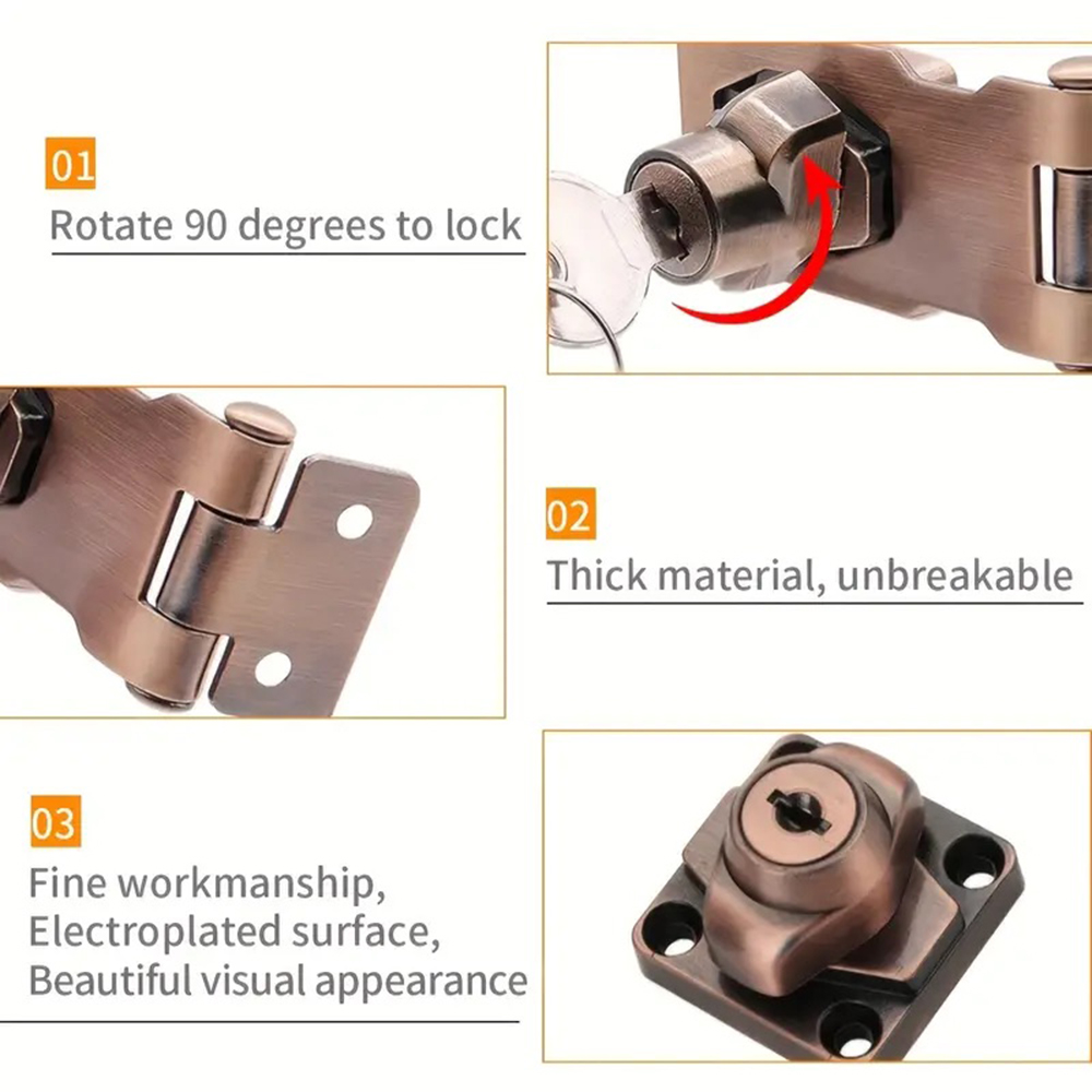 Locking Hasp Heavy Duty Lockin - Medicine Cabinet Lock avaliação e preço