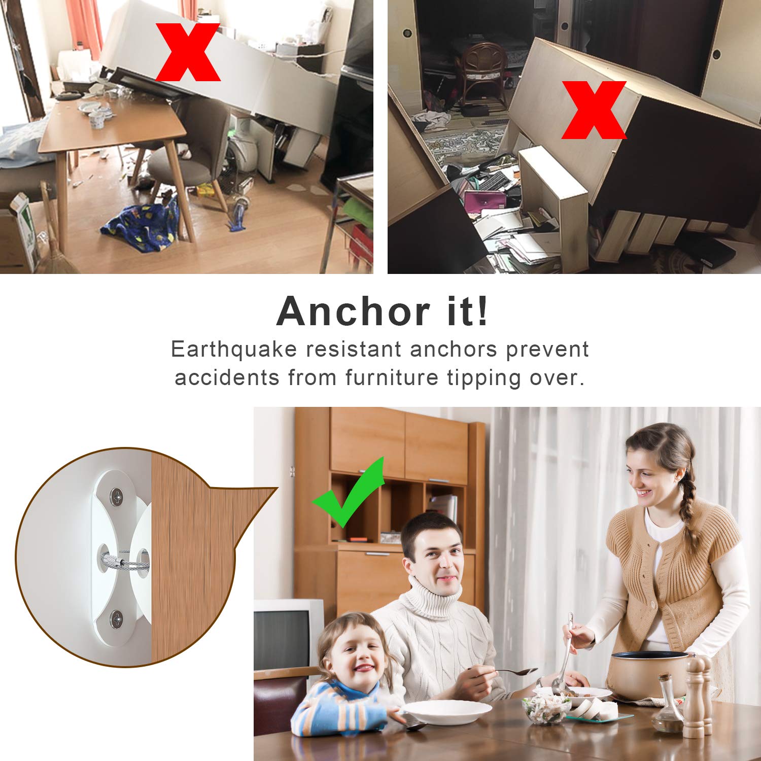 Furniture Anchors (10 Pack), F - Earthquake Anchor Strap avaliação e preço