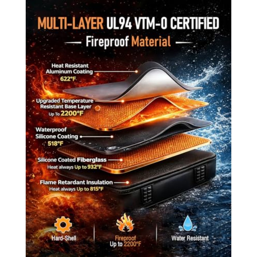 Fireproof Document Box - Hard- - Fire Safe Document avaliação e preço