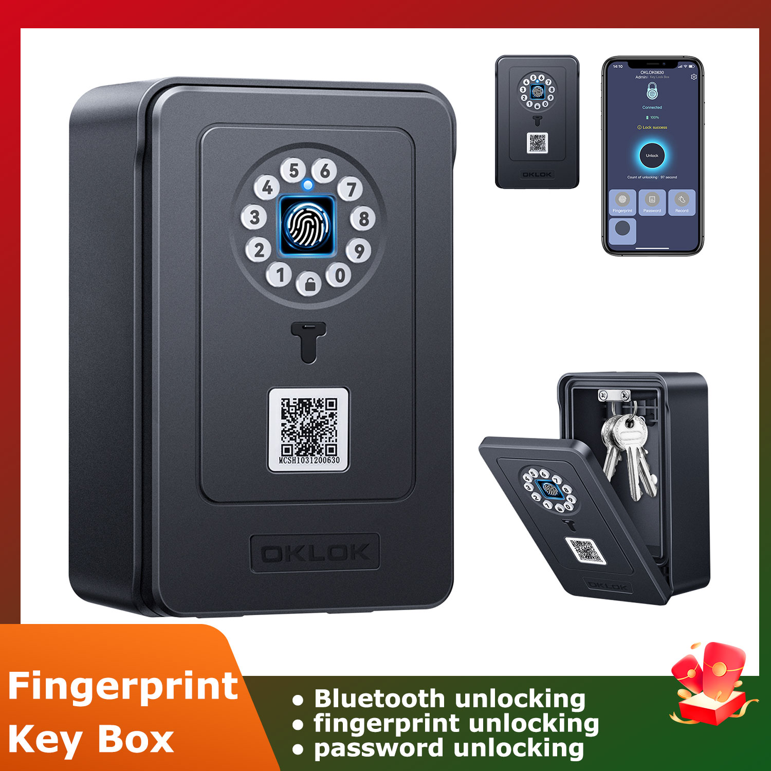 Wireless Smart lock Box Blueto - Lockbox Key Secure avaliação e preço