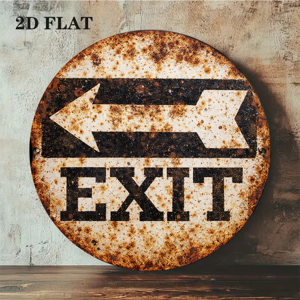 2D Metal Sign 8x8in/20x20cm Re - Emergency Exit Sign avaliação e preço