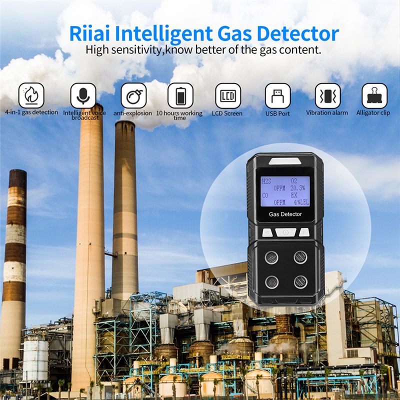 Portable 4 Gas Detector Toxic  - Co Detector Plug avaliação e preço