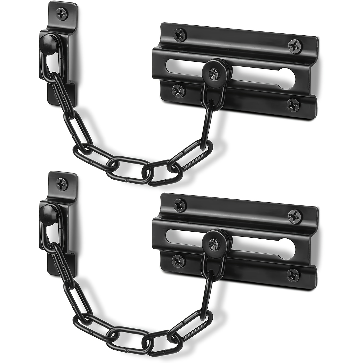 2 Pack Door Chain Lock Black,  - Security Chain Door avaliação e preço