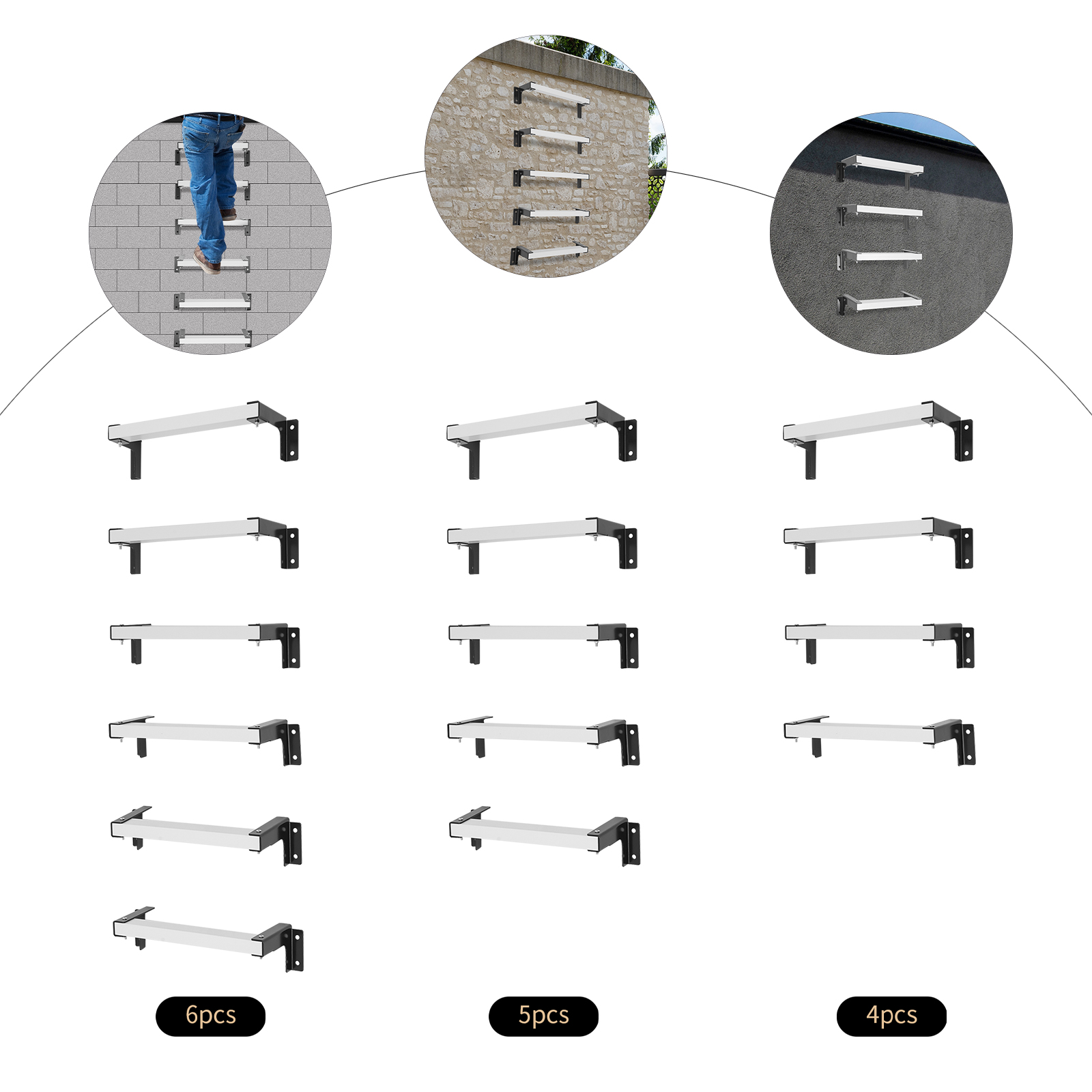 4/5/6Pcs Wall Mounted Carbon S - Fire Escape Ladder avaliação e preço