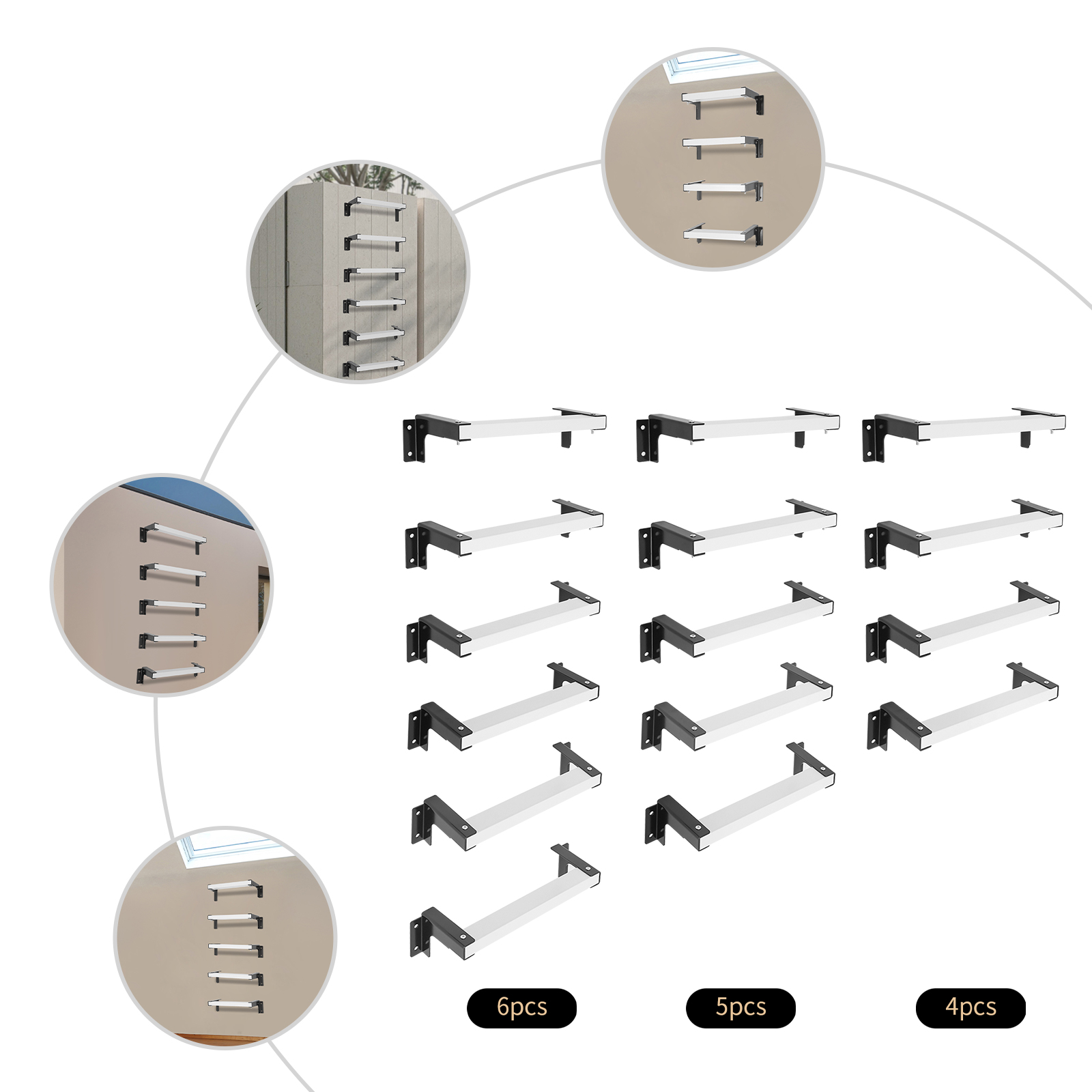 4/5/6Pcs Wall Mounted Carbon S - Fire Escape Ladder avaliação e preço