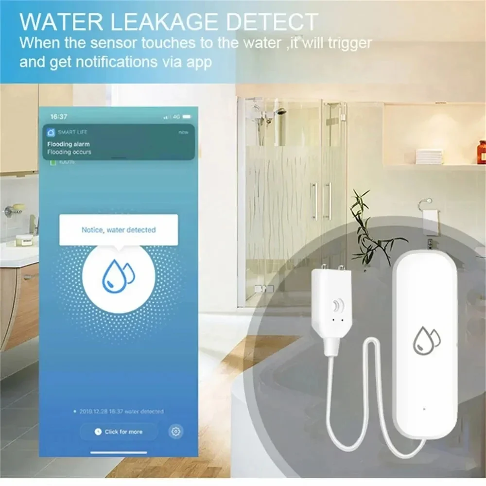 Tuya WiFi Water Sensor Leakage - Water Alarm Sensor avaliação e preço