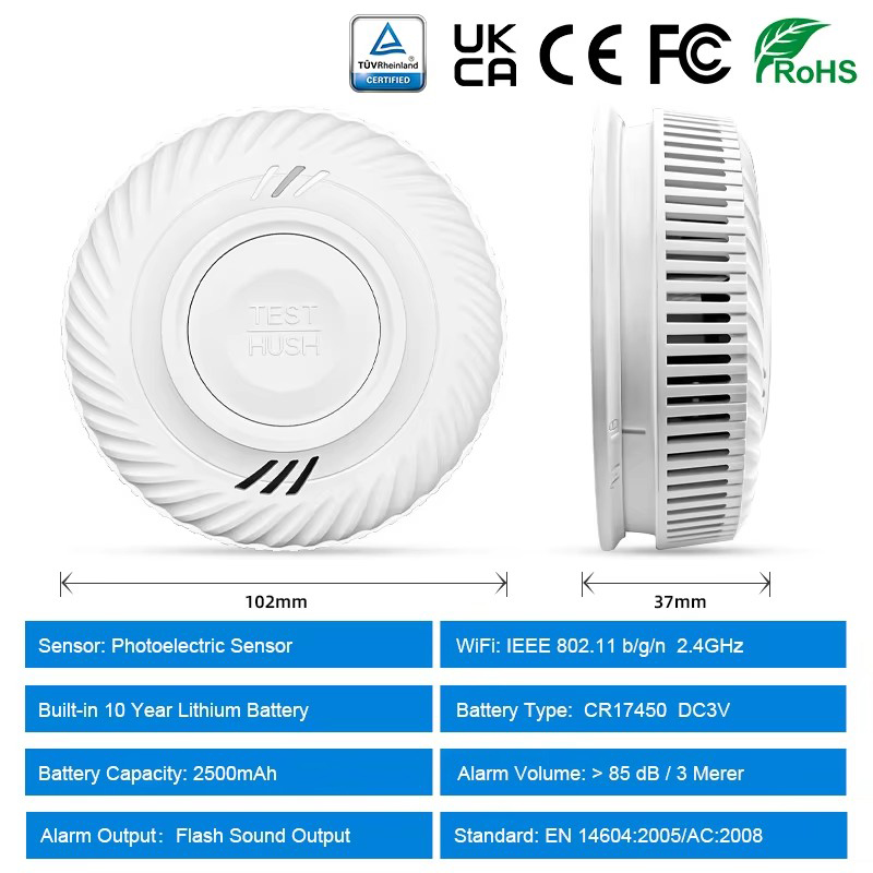 WiFi Tuya Smart Smoke Detector - Smoke Detector Interconnected avaliação e preço