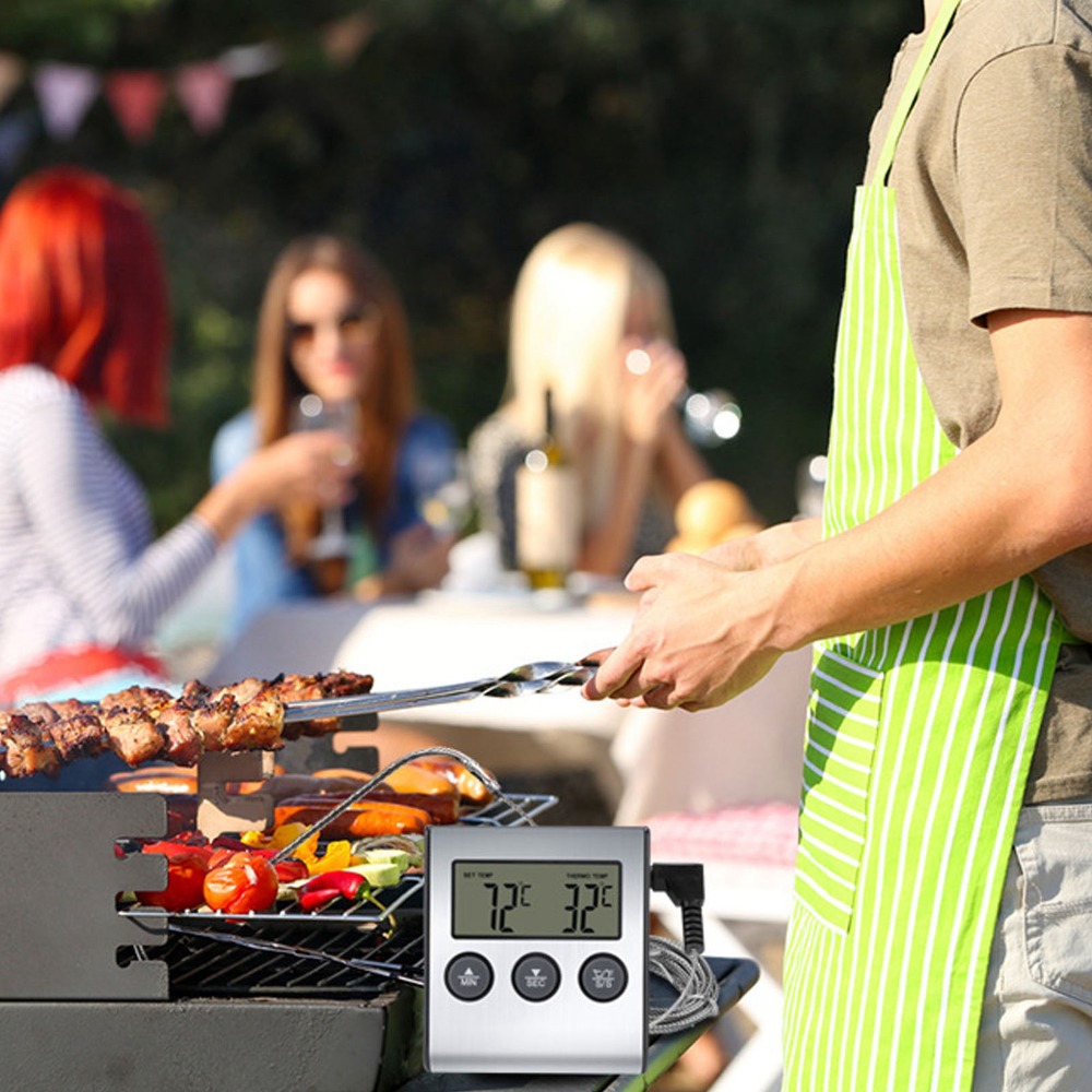 Silver Digital BBQ Meat Thermo - Pool Alarm Float avaliação e preço