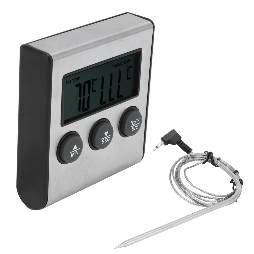 Silver Digital BBQ Meat Thermo - Pool Alarm Float avaliação e preço