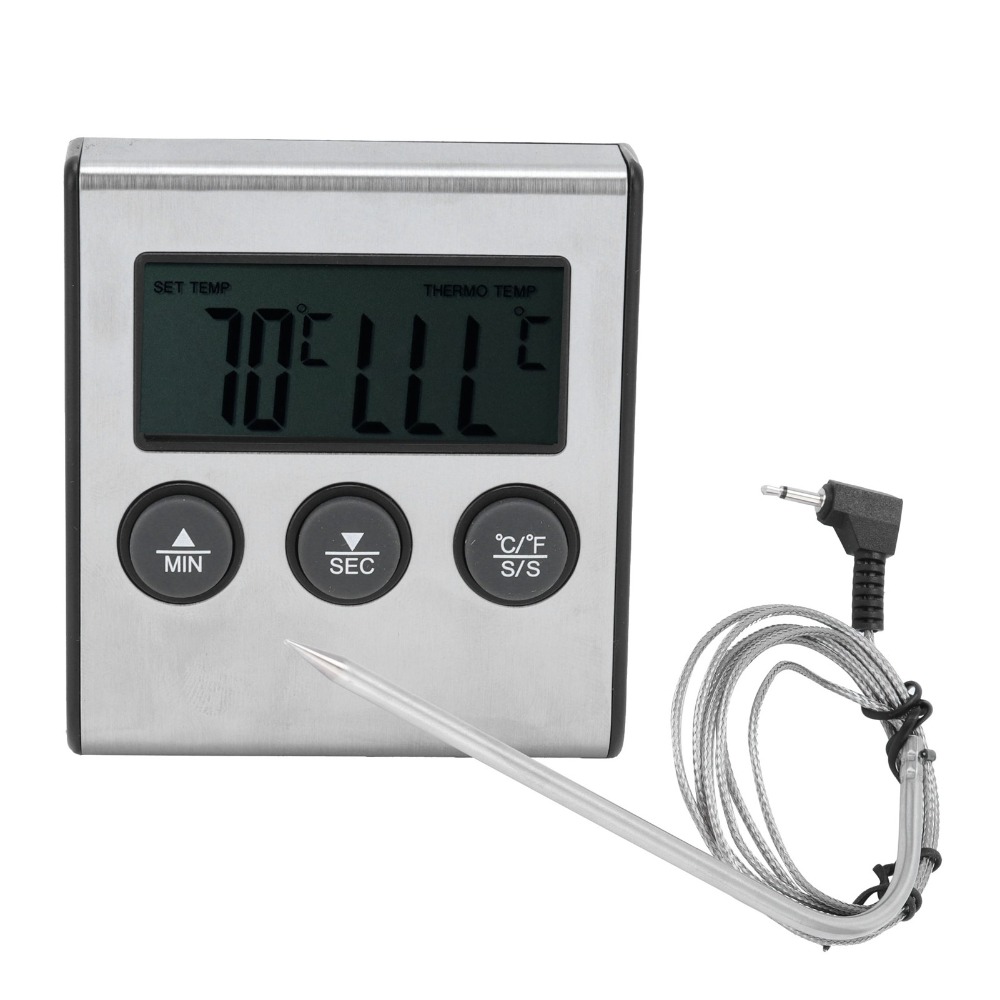 Silver Digital BBQ Meat Thermo - Pool Alarm Float avaliação e preço