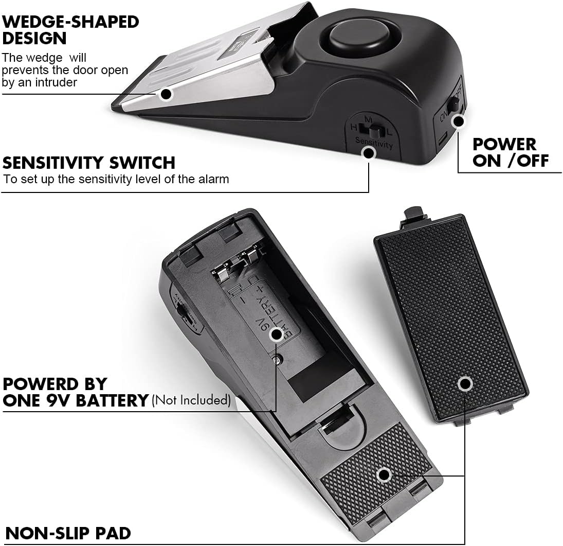 1/2Pcs Portable Travel 120 DB  - Door Stop Alarm avaliação e preço