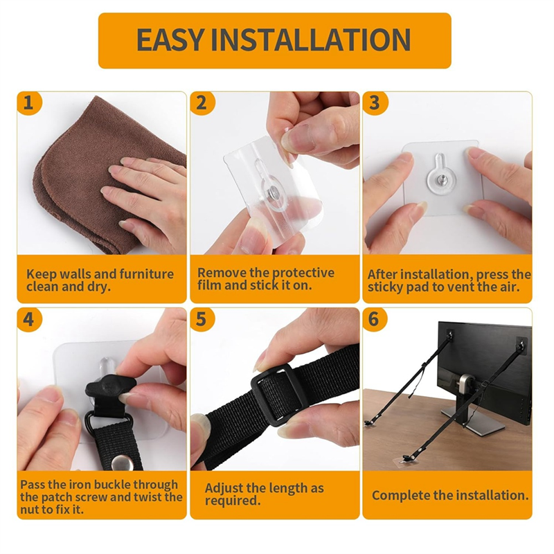 L62A 4 PCS Adjustable TV Safet - Earthquake Anchor Strap avaliação e preço